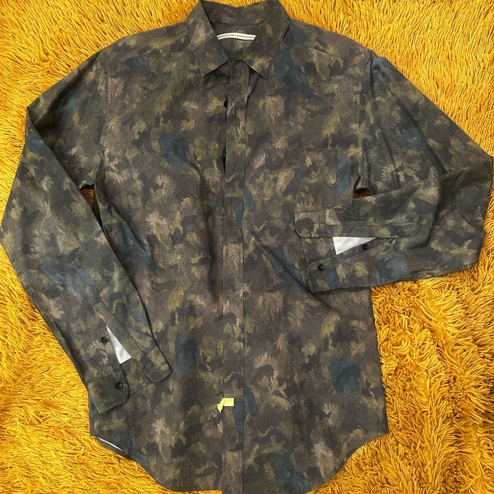 SHADES OF GREY BY MICAH COHEN Camouflage Button Down Shirt
